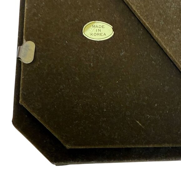 Vintage Picture Frame Metal Brass Deco MCM Modern Style 8.5" h 5x7 Made in Korea - Picture 6 of 9